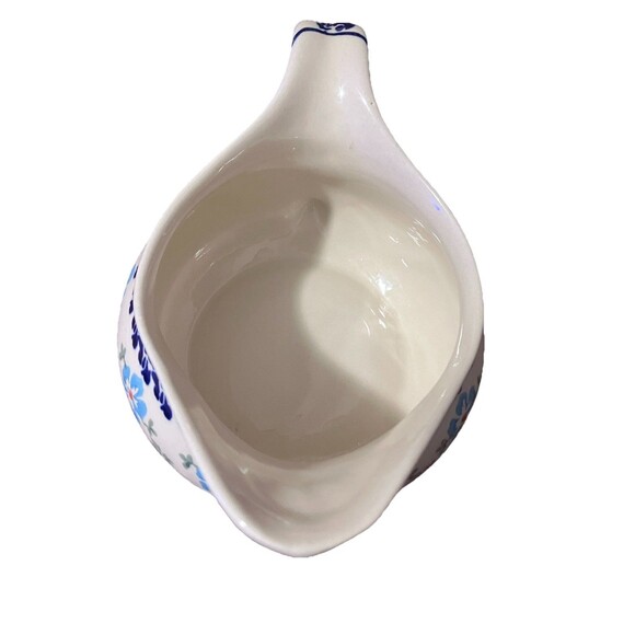 GravyBoat Handcrafted by Zaklady Boleslawiec in Poland- Pitcher Blue Flowers-331 - Picture 5 of 16
